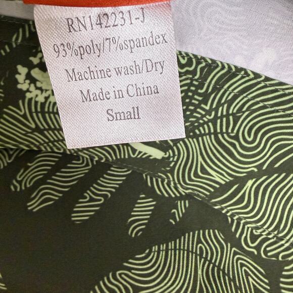 Ripskirt Hawaii Length 3 Small Wrap Skirt Green Floral Beach Quick Dry Tropical - Picture 9 of 9